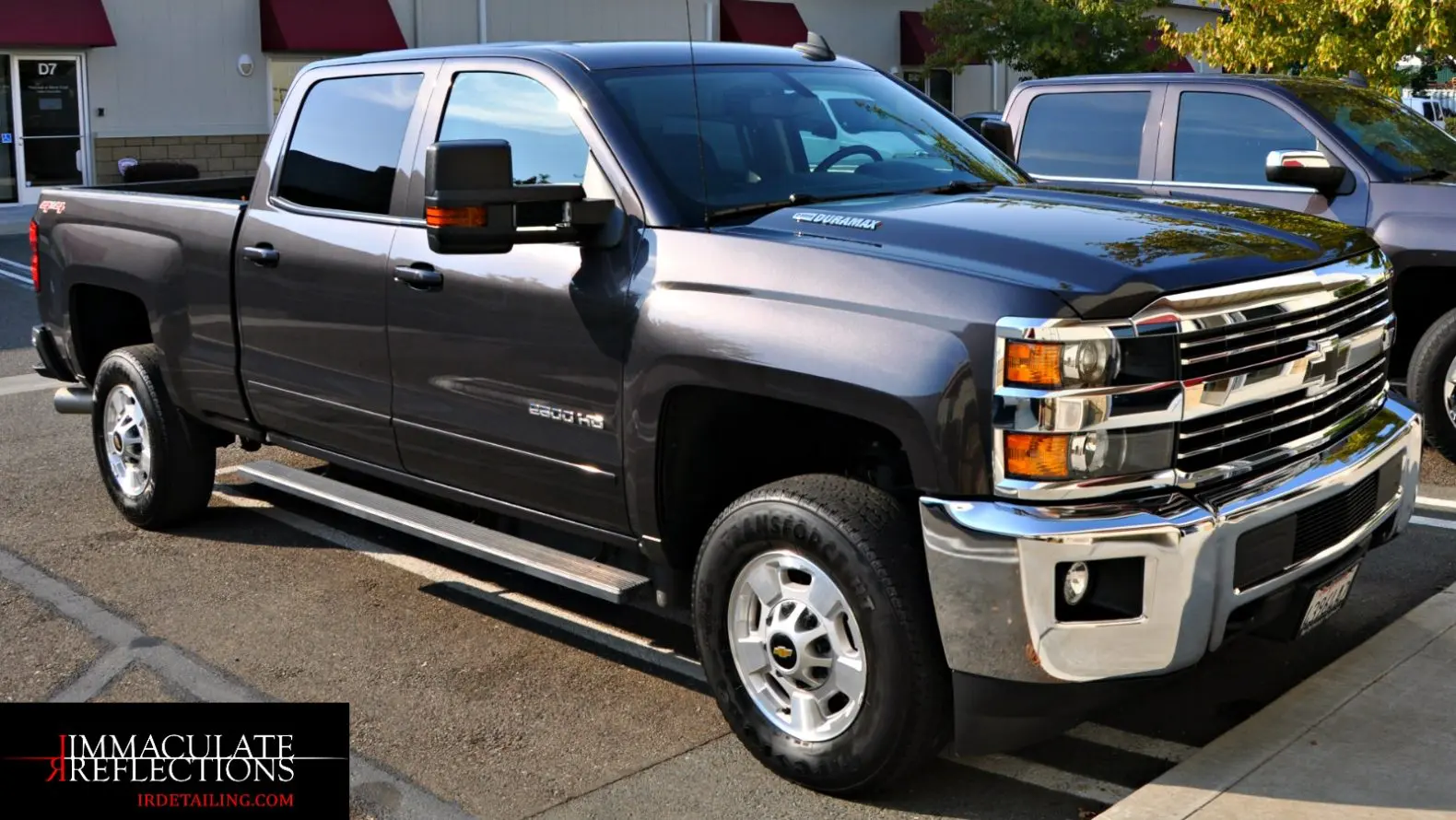 This Chevy Silverado is now as pretty as she is rugged thanks to automotive paint correction and ceramic coating application services by Immaculate Reflections of Brentwood Ca dn the greater bay area.