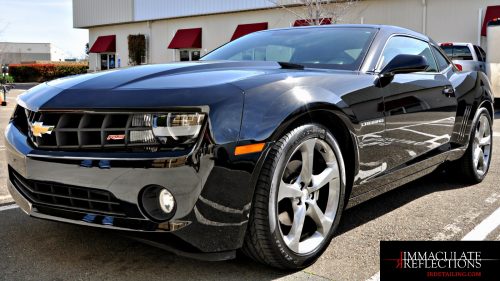 This Camaro sparkles like a polished onyx after Paint Correction & Pro Ceramic Nano Coating Detail Services by Immaculate Reflections.