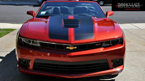 This happy Chevy Camaro SS is the envy of the road after paint correction detailing services by Immaculate Reflections.
