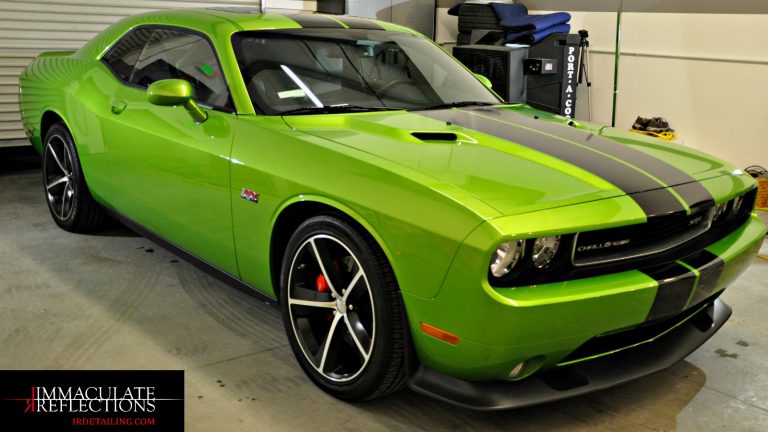 This Dodge Challenger 392 turns heads with power and looks after ceramic coating detail services by Immaculate Reflections.