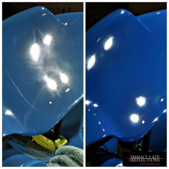 From the factory (left) this McLaren 675 was a mess; until IRDetailing.com cleaned her up with paint correction services.